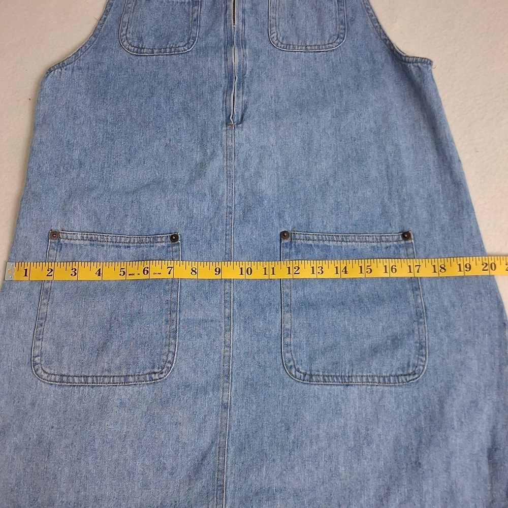 Denim Overall Pinafore Vintage Apron Style Jumper Dress Sleeveless Cottage S - Picture 5 of 14